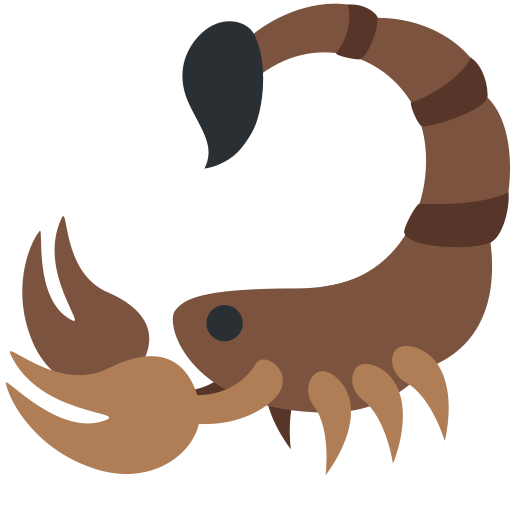 Scorpion as drawn by Twitter / X in Twemoji 2.1