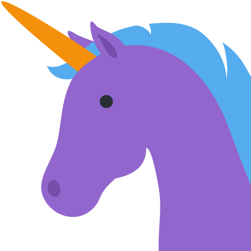 Unicorn as drawn by Twitter / X in Twemoji 2.1