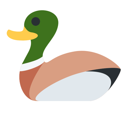 Duck as drawn by Twitter / X in Twemoji 2.1