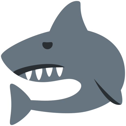 Shark as drawn by Twitter / X in Twemoji 2.1