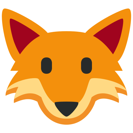 Fox as drawn by Twitter / X in Twemoji 2.1