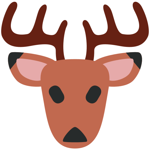 Deer as drawn by Twitter / X in Twemoji 2.1