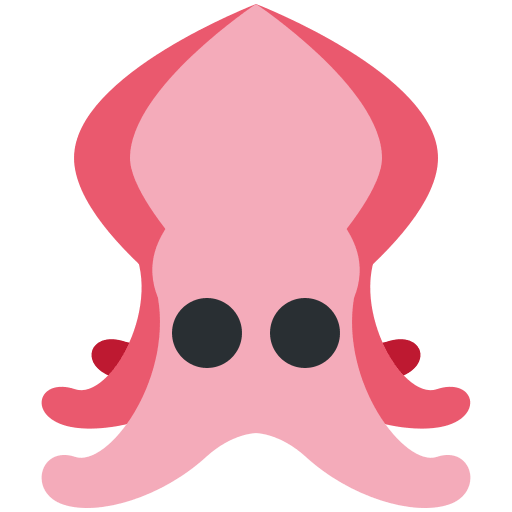 Squid as drawn by Twitter / X in Twemoji 2.1
