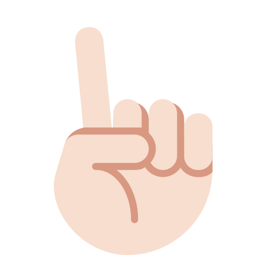 Index Pointing up: Light Skin Tone as drawn by Twitter / X in Twemoji 2.1