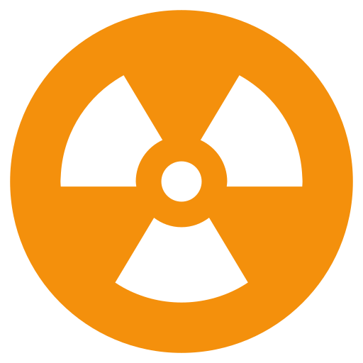 Simbolo Della Radioattività as drawn by Twitter / X in Twemoji 2.1