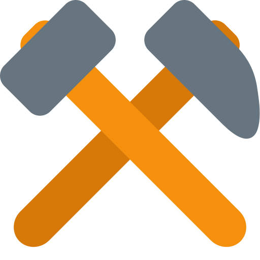 Hammer and Pick as drawn by Twitter / X in Twemoji 2.1