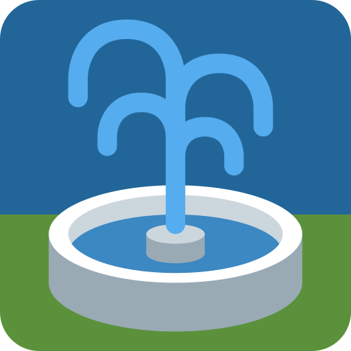 Fountain as drawn by Twitter / X in Twemoji 2.1