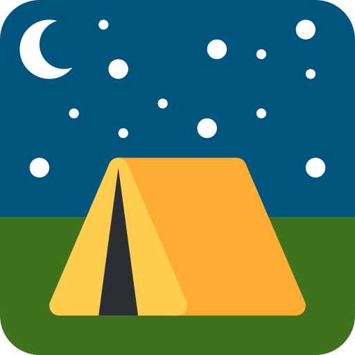 Tent as drawn by Twitter / X in Twemoji 2.1