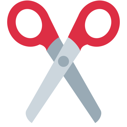 Scissors as drawn by Twitter / X in Twemoji 2.1