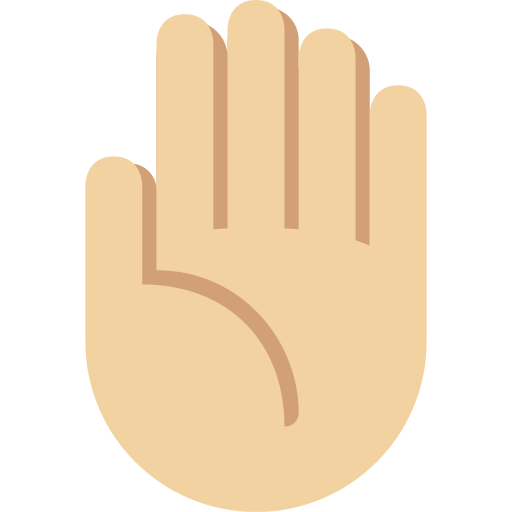 举起手: 中等-浅肤色 as drawn by Twitter / X in Twemoji 2.1