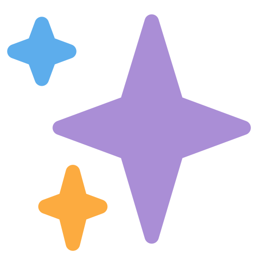 Sparkles as drawn by Twitter / X in Twemoji 2.1
