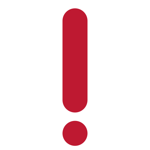 Red Exclamation Mark as drawn by Twitter / X in Twemoji 2.1