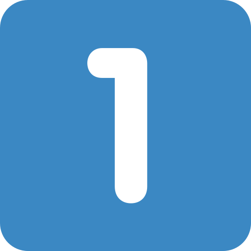 Keycap: 1 as drawn by Twitter / X in Twemoji 2.1