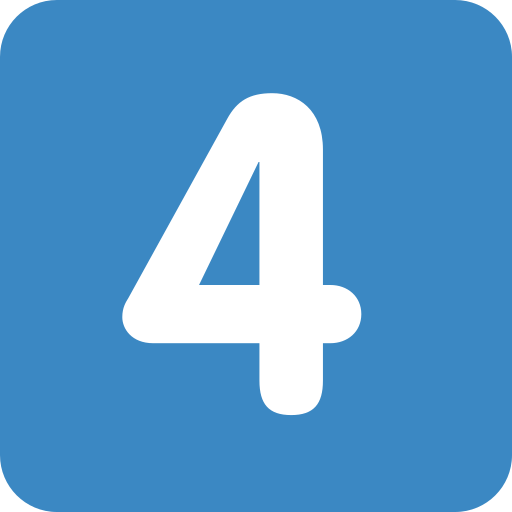 Keycap: 4 as drawn by Twitter / X in Twemoji 2.1