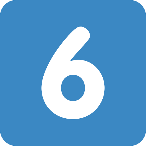 Keycap: 6 as drawn by Twitter / X in Twemoji 2.1