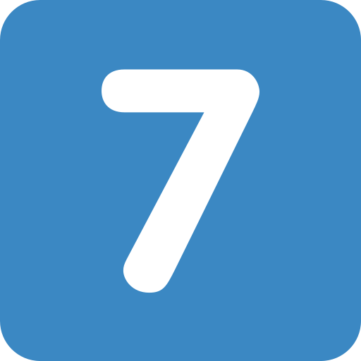 Keycap: 7 as drawn by Twitter / X in Twemoji 2.1