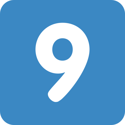 Keycap: 9 as drawn by Twitter / X in Twemoji 2.1