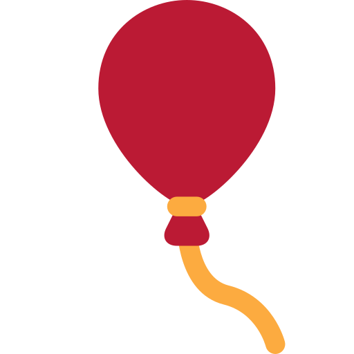 Balloon as drawn by Twitter / X in Twemoji 2.2.1