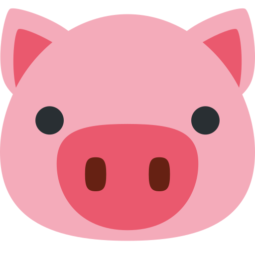 Pig Face as drawn by Twitter / X in Twemoji 2.2.1