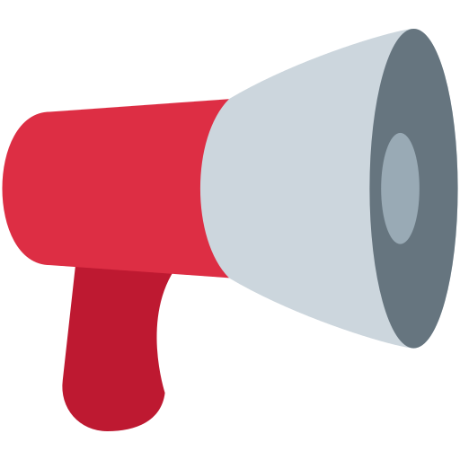 Loudspeaker as drawn by Twitter / X in Twemoji 2.2.1