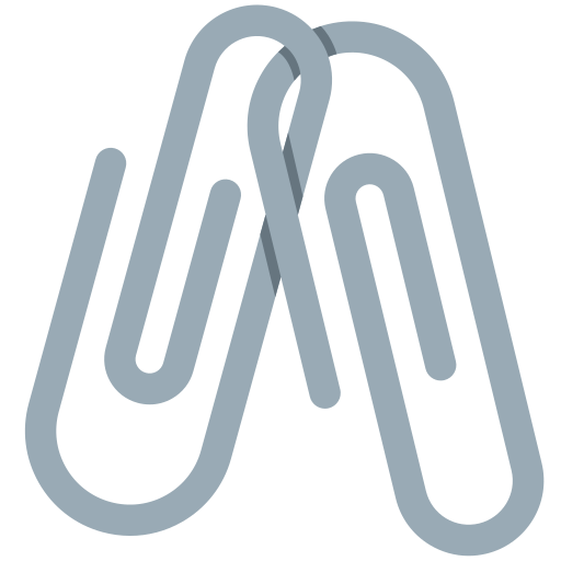 Linked Paperclips as drawn by Twitter / X in Twemoji 2.2.1