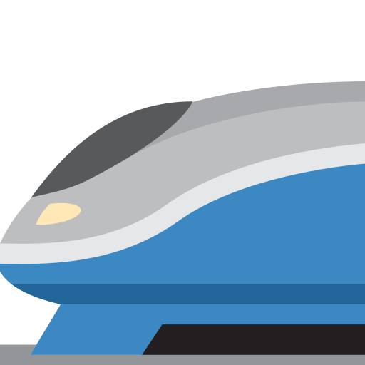 High-Speed Train as drawn by Twitter / X in Twemoji 2.2.1