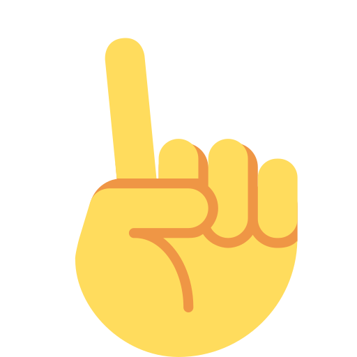 上指差し as drawn by Twitter / X in Twemoji 2.2.1