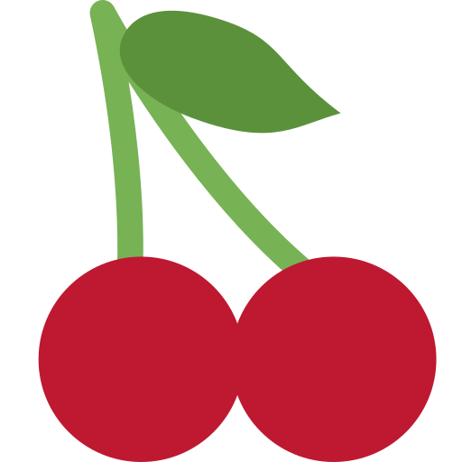Ciliegie as drawn by Twitter / X in Twemoji 2.2.2