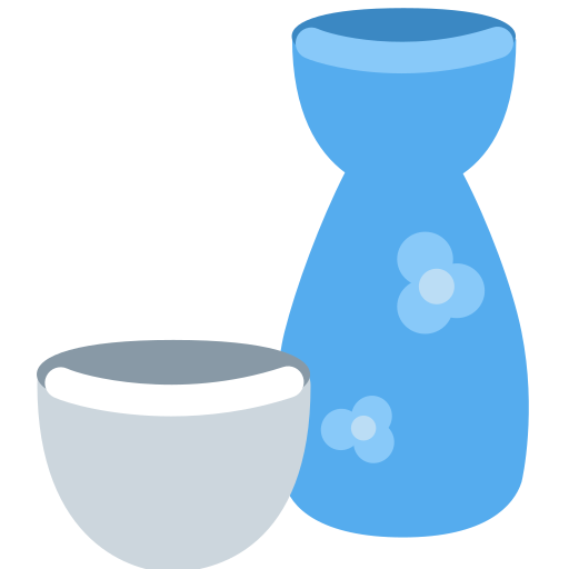 Sake as drawn by Twitter / X in Twemoji 2.2.2