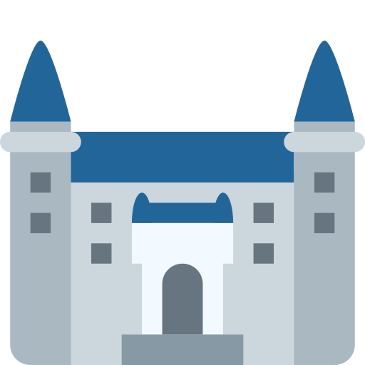 Castle as drawn by Twitter / X in Twemoji 2.2.2