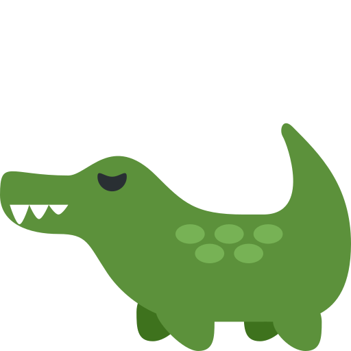 Crocodile as drawn by Twitter / X in Twemoji 2.2.2