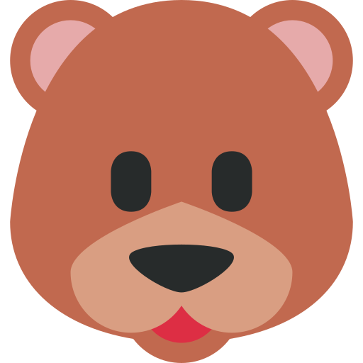 Bear as drawn by Twitter / X in Twemoji 2.2.2