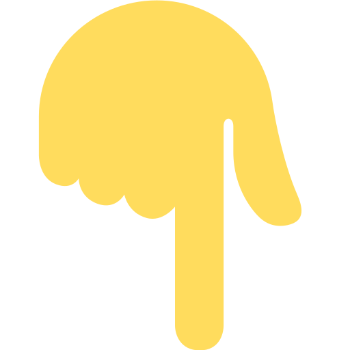 Main Avec Index Pointant Vers Le Bas as drawn by Twitter / X in Twemoji 2.2.2