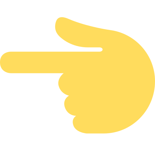 Backhand Index Pointing Left as drawn by Twitter / X in Twemoji 2.2.2