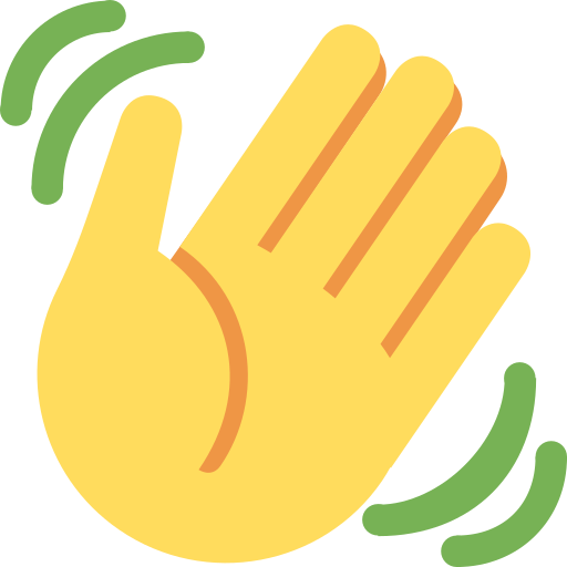 تلويح باليد as drawn by Twitter / X in Twemoji 2.2.2
