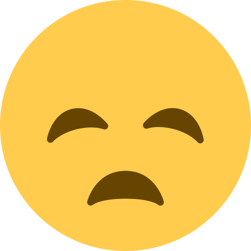 Disappointed Face as drawn by Twitter / X in Twemoji 2.2.2
