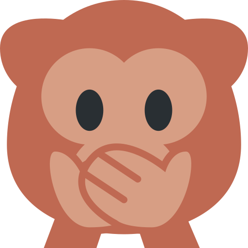 Speak-No-Evil Monkey as drawn by Twitter / X in Twemoji 2.2.2