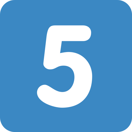 Keycap: 5 as drawn by Twitter / X in Twemoji 2.2.2