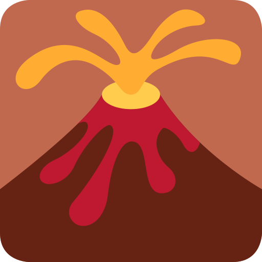 Volcano as drawn by Twitter / X in Twemoji 2.2.3