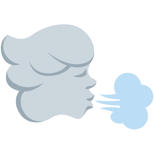 Wind Face as drawn by Twitter / X in Twemoji 2.2.3