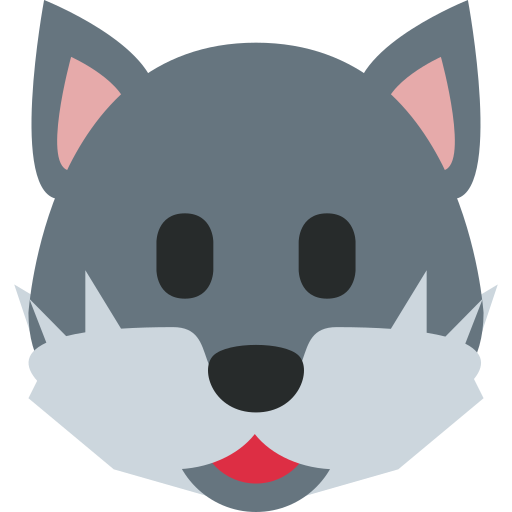 Wolf as drawn by Twitter / X in Twemoji 2.2.3