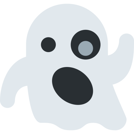 Ghost as drawn by Twitter / X in Twemoji 2.2.3