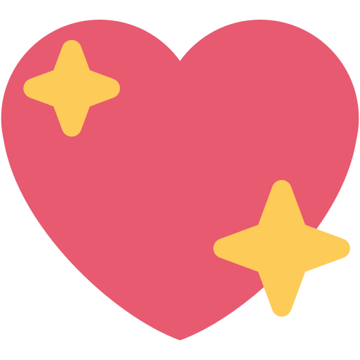 Sparkling Heart as drawn by Twitter / X in Twemoji 2.2.3