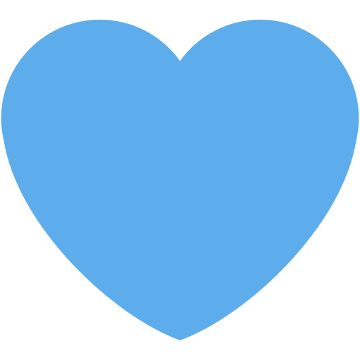 Blue Heart as drawn by Twitter / X in Twemoji 2.2.3
