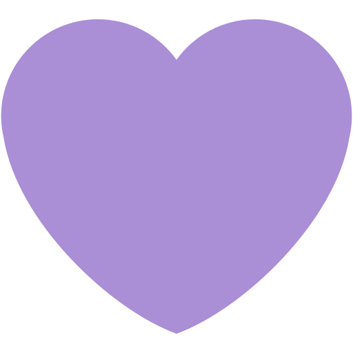 Purple Heart as drawn by Twitter / X in Twemoji 2.2.3