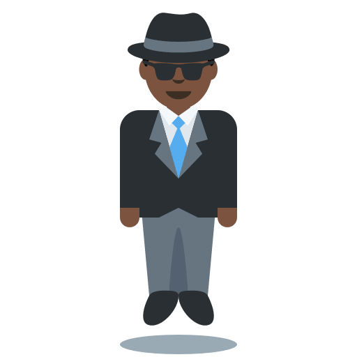 Person in Suit Levitating: Dark Skin Tone, the previous design