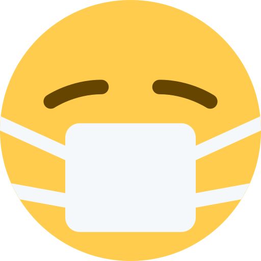 Face with Medical Mask as drawn by Twitter / X in Twemoji 2.2.3