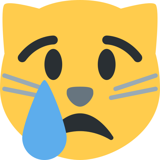 Gato Llorando as drawn by Twitter / X in Twemoji 2.2.3