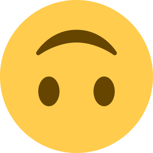 Faccina Sottosopra as drawn by Twitter / X in Twemoji 2.2.3