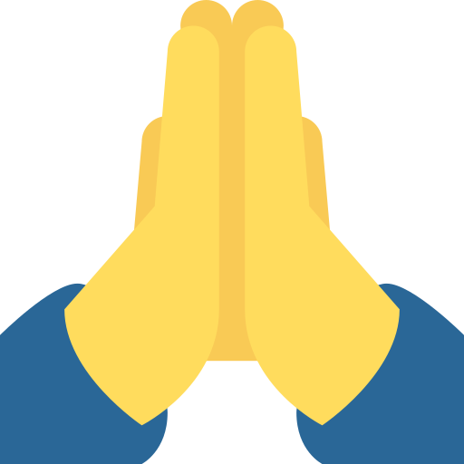 Folded Hands as drawn by Twitter / X in Twemoji 2.2.3